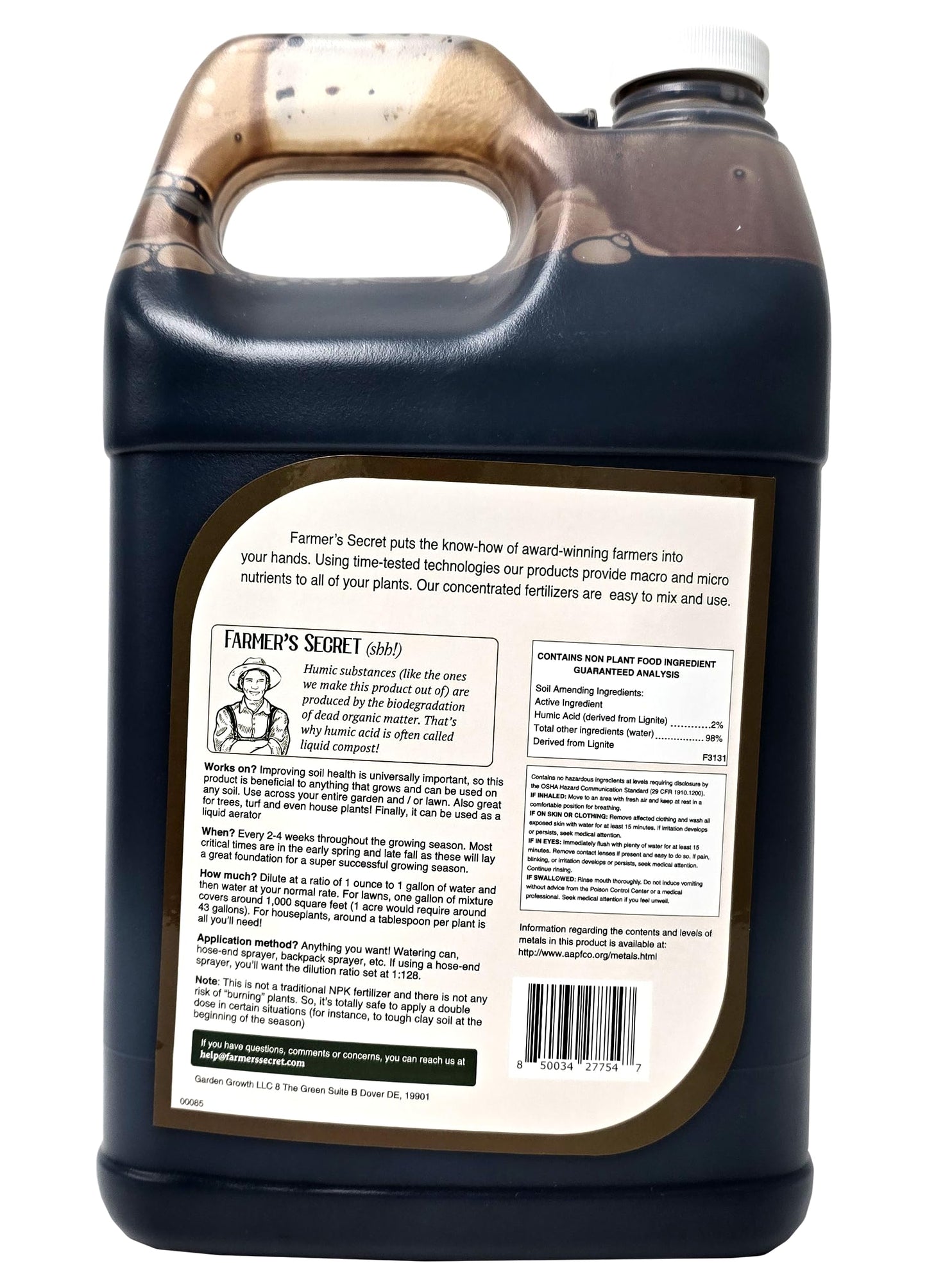 Farmer’s Secret Soil Revitalizer (32oz) - Organic (OMRI Listed) Soil Health Booster - Liquid Compost Soil Amendment - Activated Humic Acid - Liquid Compost Soil Amendment