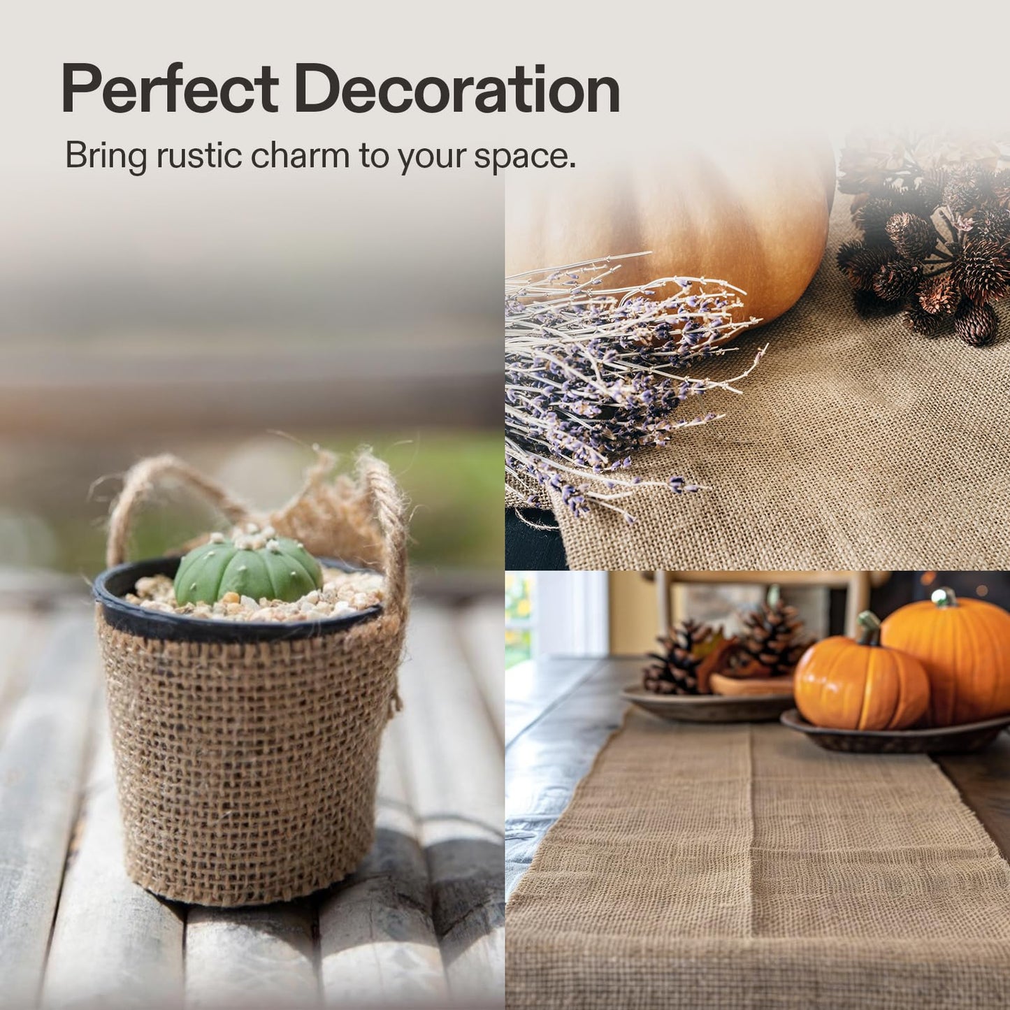 VIVOSUN 40 in x 13 ft Burlap Fabric, High Density Natural Jute Fiber, Multipurpose Burlap for Gardening, Outdoor Plant Care, Weed Barrier, DIY Crafts, and Decoration