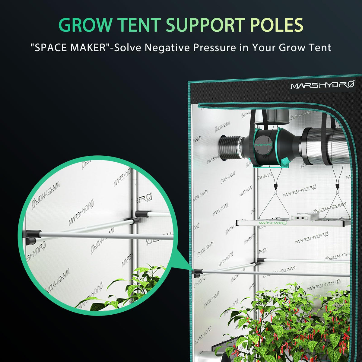 MARS HYDRO Grow Tent Side Support Poles