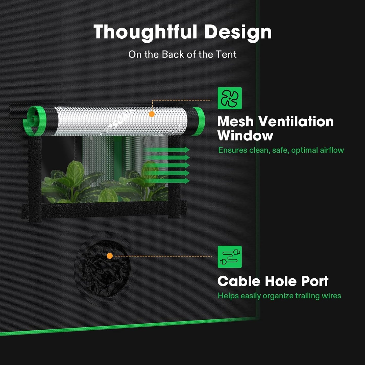 VIVOSUN Small Grow Tent for Aerogarden, Hydroponics Growing System, 20”x14”x21” Highly Reflective Mylar Indoor Grow Tent with Sealed Bottom Design, Ventilation Window and Cable Hole Port