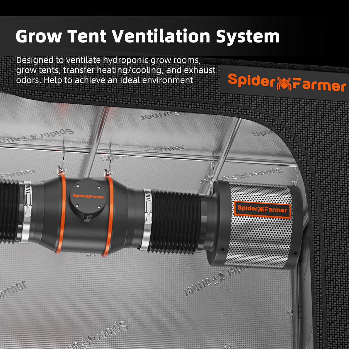 Spider Farmer 6 Inch Air Filtration Kit with Temp Humidity Controller