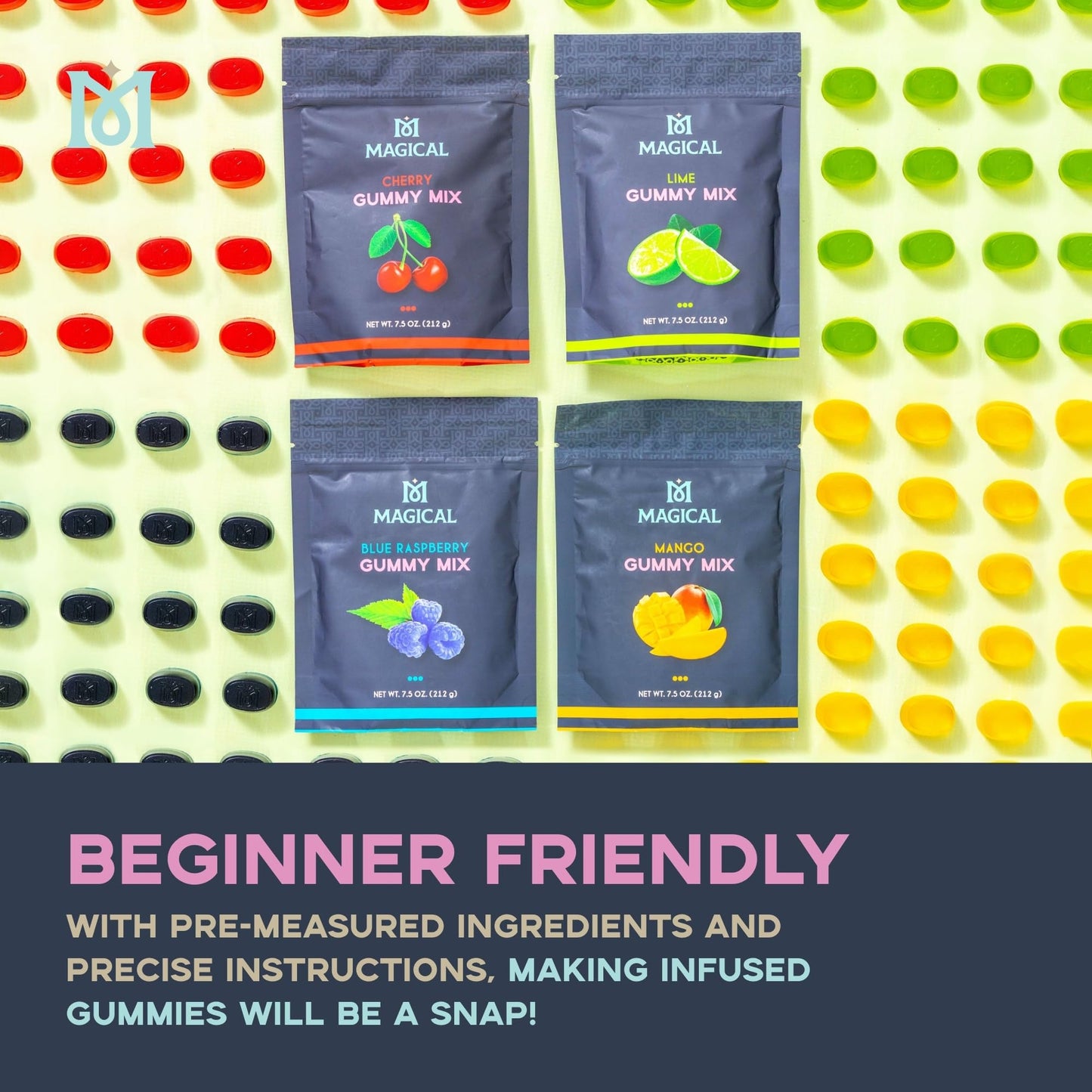 Magical Butter Normal Gummy Mix 4 Pack – Watermelon & Orange – Easy, Warm-Water Candy Mix for Homemade Gummies