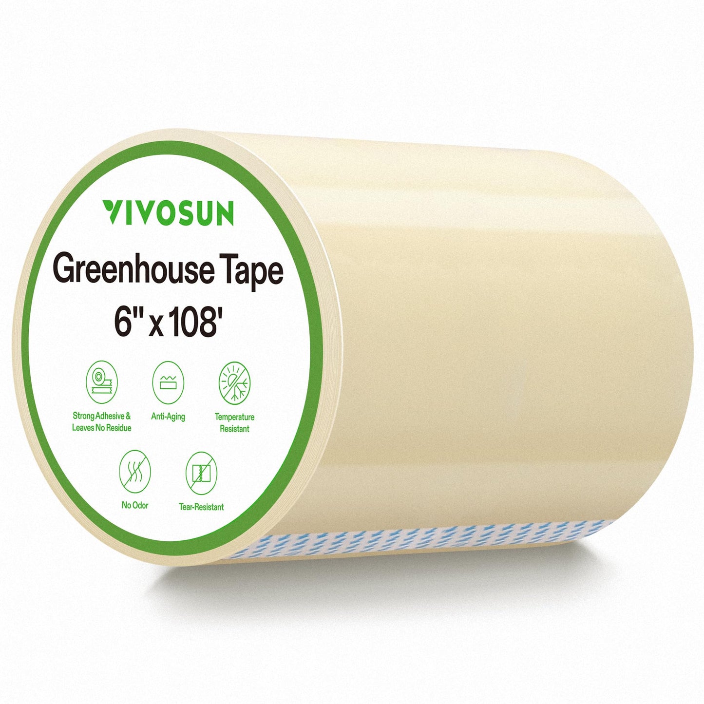 VIVOSUN Greenhouse Repair Tape, 6.3 mil 3" x 108' Weatherproof Clear Poly Patch Tape, Heavy Duty Greenhouse Sheeting Coverings Film Tape for Plastic Sheeting and Tents