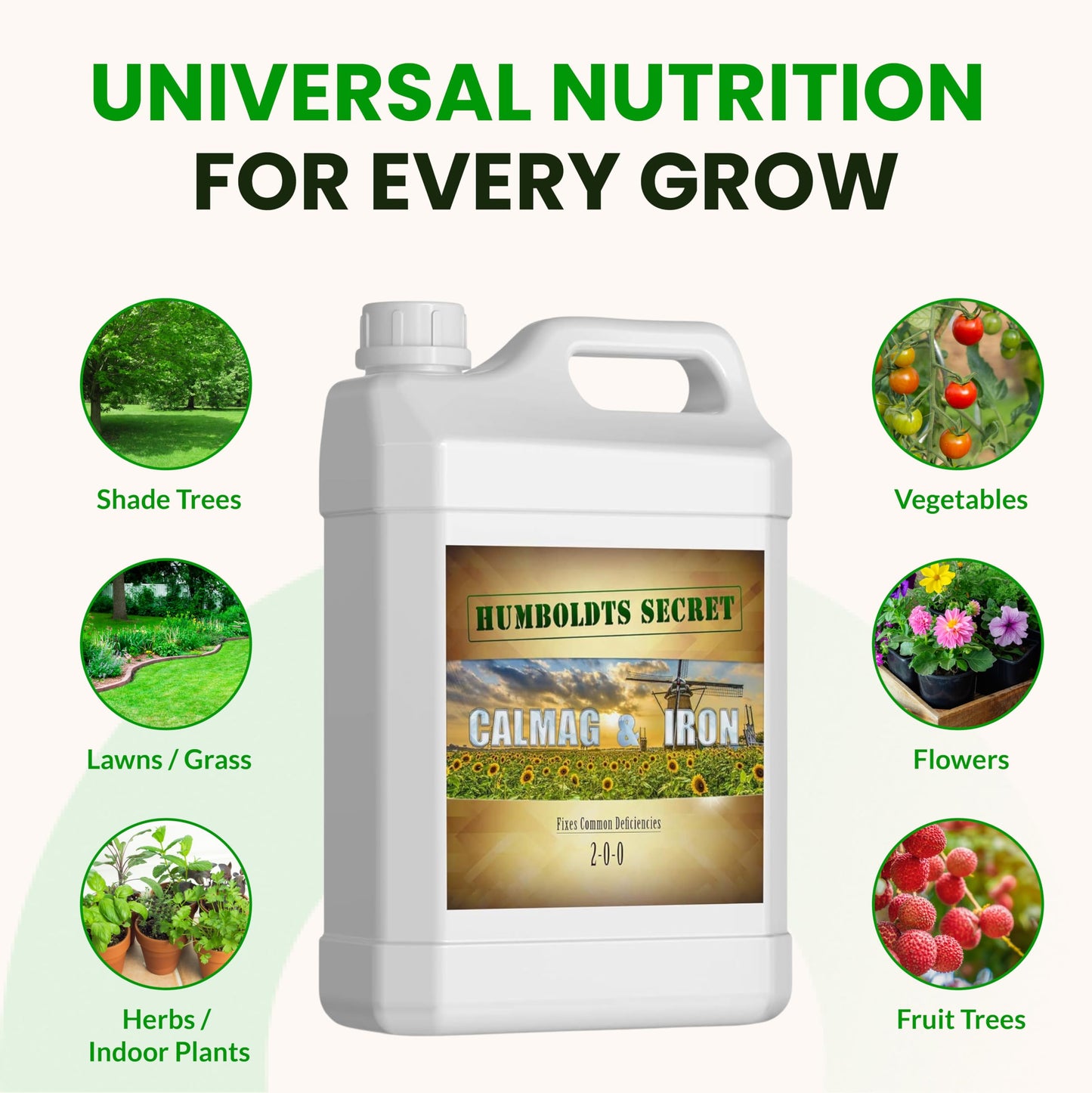 Humboldts Secret CalMag & Iron | Calcium, Magnesium & Chelated Iron Nutrient Fertilizer | Hydroponic Supplies for Vegetative & Flowering Growth in Soil, Coco, Hydroponics or RO Water | 32 Ounce