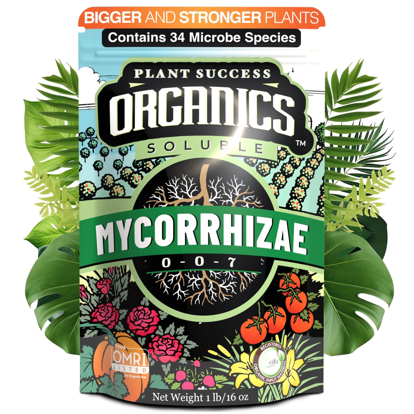 Mycorrhizal Fungi OMRI Organic Root Enhancer for Plant Success, Super Potent 20 Strain ECTO and ENDO Blend for Trees, Vegetables and Houseplants, Beneficial Bacteria Included