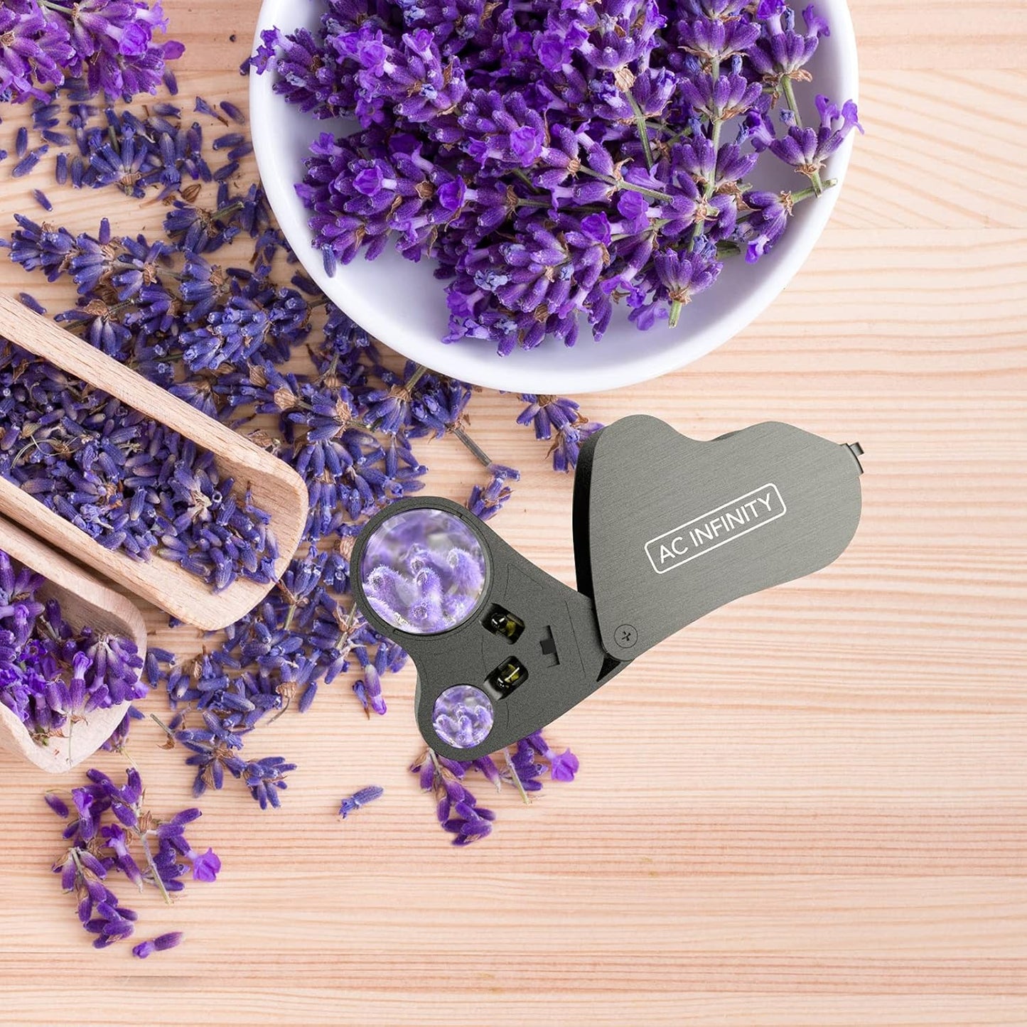 AC Infinity Jewelers Loupe, Pocket Magnifying Glass with LED Light & Dual Lenses, 30x 60x Zoom for Jewelry, Watches, Coins, Stamps, Plant Buds