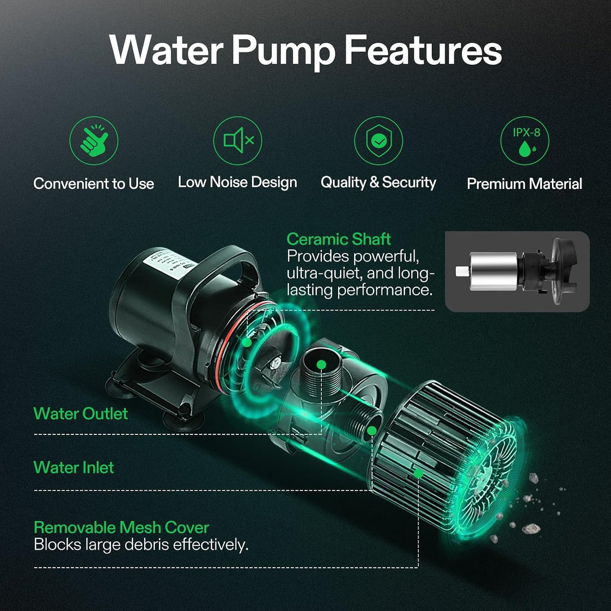 VIVOSUN Submersible Water Pumps, Multiple Flow Options