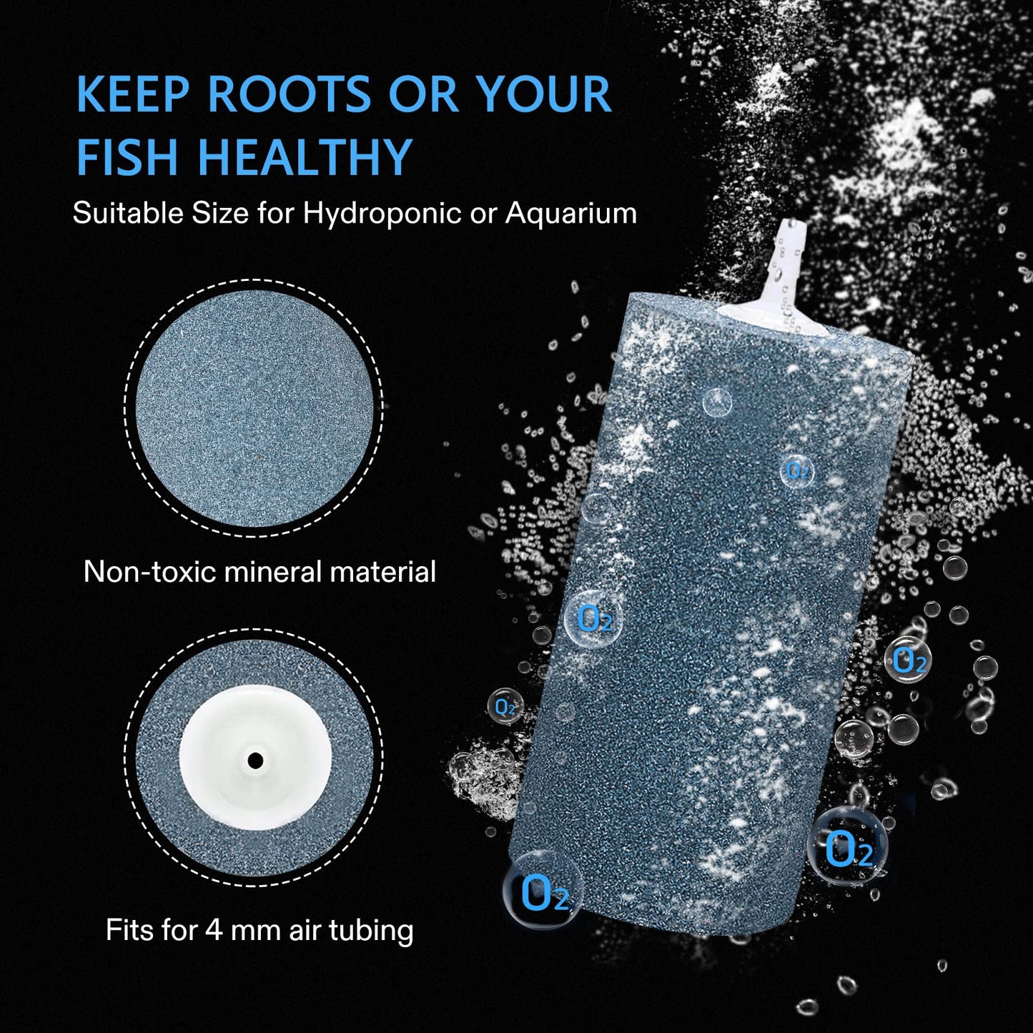 VIVOSUN Air Stone 2PCS 4 x 2 Inch Large Air Stone for Aquarium, Fish Tank and Hydroponics Air Pump