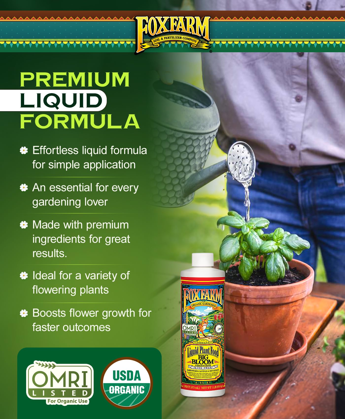 FoxFarm Liquid Nutrient Trio Hydro Formula: Big Bloom, Grow Big Hydro & Tiger Bloom - for Hydroponic Gardening, Green Growth, Buds & Late-Season Flowers, (3-32 oz Bottles)