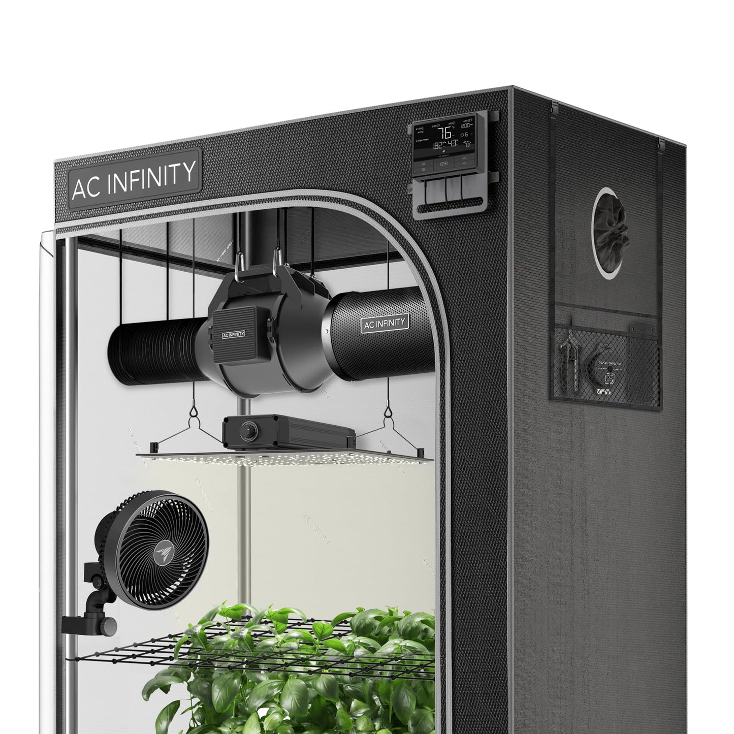 AC Infinity Advance Grow System PRO 5x5, 6-Plant Kit, WiFi-Integrated Grow Tent Kit, Automate Ventilation, Circulation, Schedule Full Spectrum Samsung LM301H EVO Bar LED Grow Light, 2000D Mylar Tent