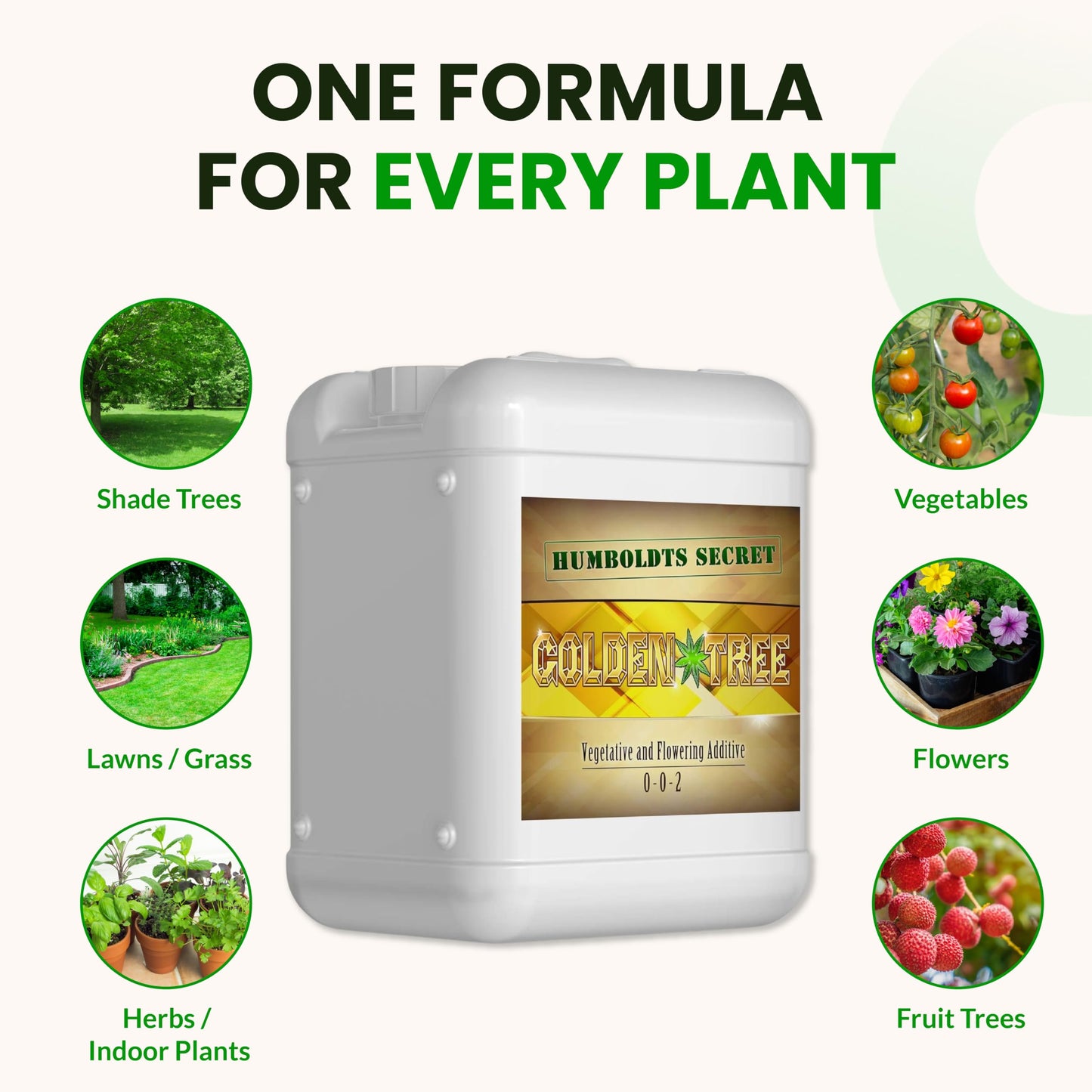 Humboldts Secret Golden Tree Liquid Plant Food | Enhances Growth Indoors or Outdoors | All-in-One Plant Nutrients for Vegetables, Trees, Flowers, Fruits, Roses, Lawns, Tomatoes | 16 Ounce