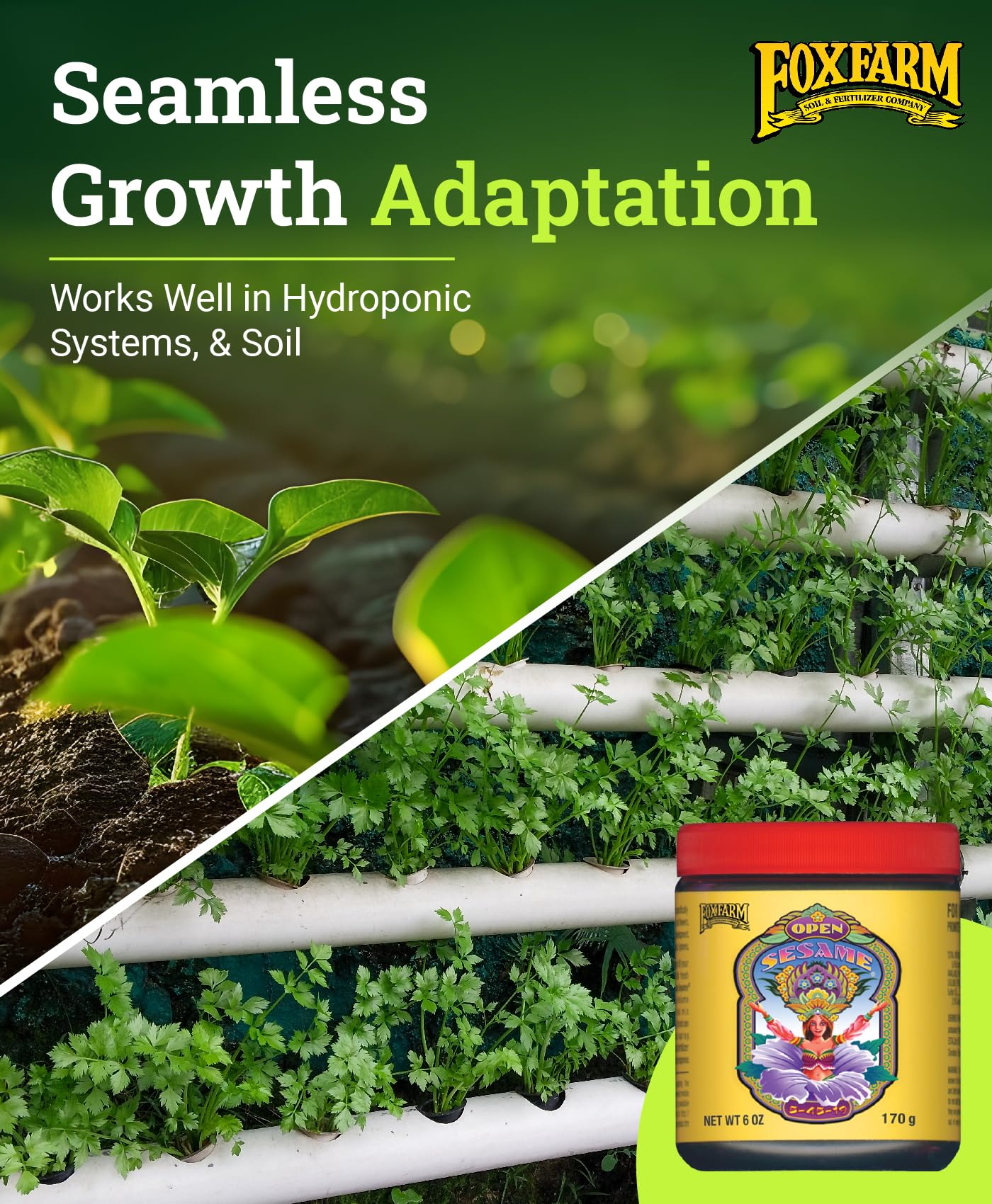 FoxFarm Open Sesame Soluble Fertilizer, High-Phosphorus Fertilizer for Early Blooming, pH Balanced - Supports Bud Development, NPK 5-45-19 (6 oz)