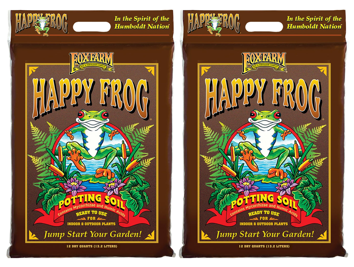 FoxFarm Happy Frog Potting Soil, 12qt – for Indoor/Outdoor Container Plants, Improves Root Efficiency, pH Adjusted for Optimal Nutrient Uptake – Contains Microbes and Humic Acids (Pack of 4)