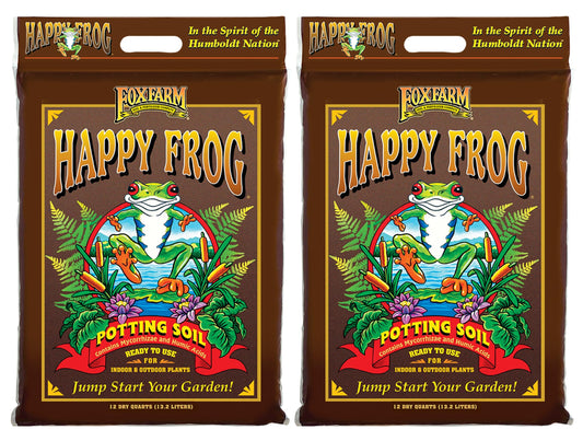 FoxFarm Happy Frog Potting Soil, 12qt – for Indoor/Outdoor Container Plants, Improves Root Efficiency, pH Adjusted for Optimal Nutrient Uptake – Contains Microbes and Humic Acids (Pack of 4)