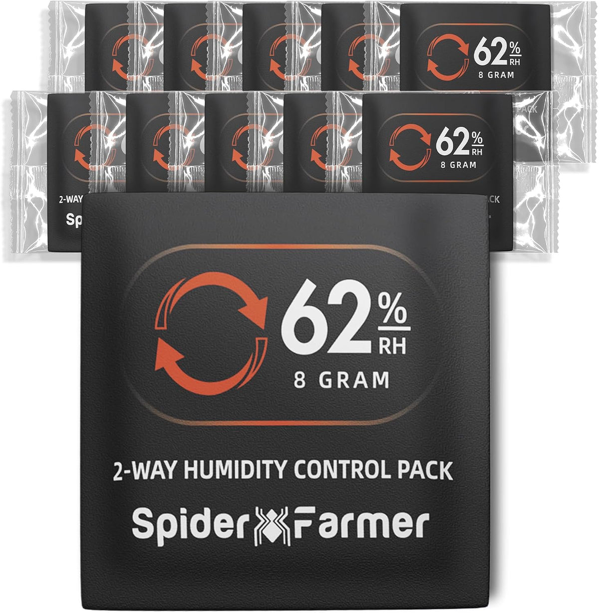 Spider Farmer 62% RH 8g Size Two-Way Humidity Control Packs, 10 Packs