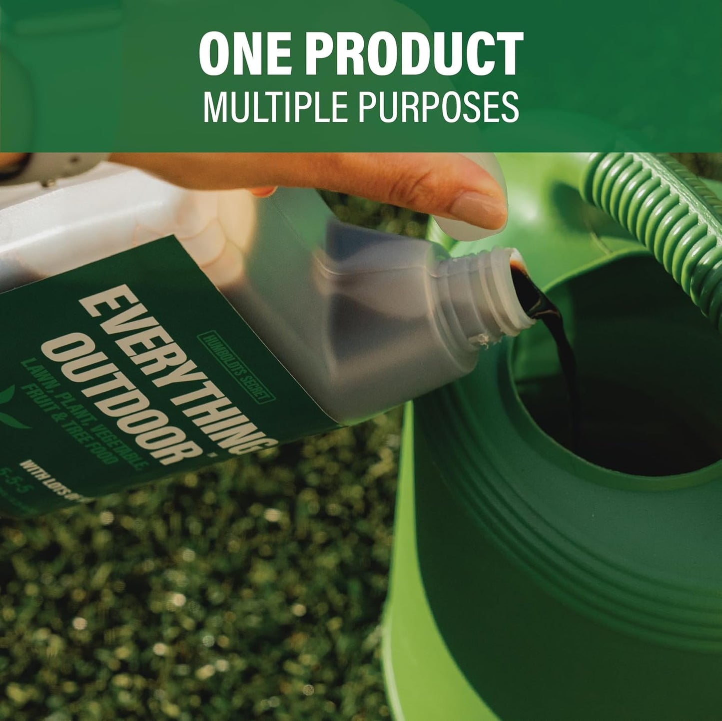 Humboldts Secret Everything Outdoor Plant Food - 5-5-5 Liquid Fertilizer with Kelp - All Purpose Fertilizer (1 Gal) w/ 2-Pack 100:1 Garden Hose End Sprayer | Multipurpose Reusable Bottles (32oz)
