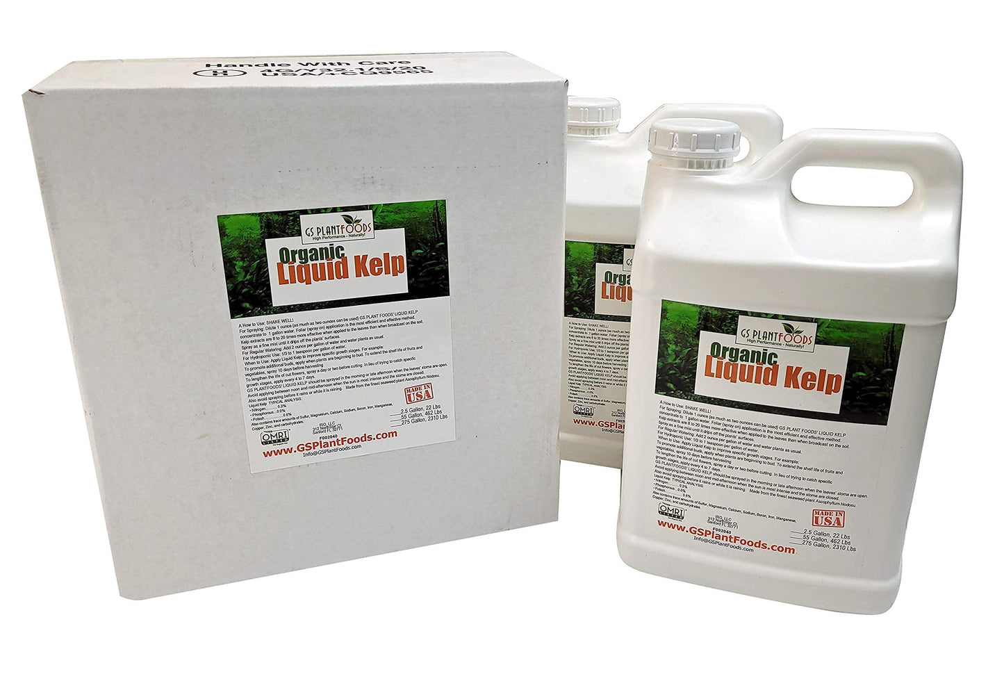 Organic Kelp Fertilizer by GS Plant Foods - OMRI Listed(1 Gallon) - Liquid Kelp Concentrate for Gardens, Lawns & Soil Yields 800+ gallons