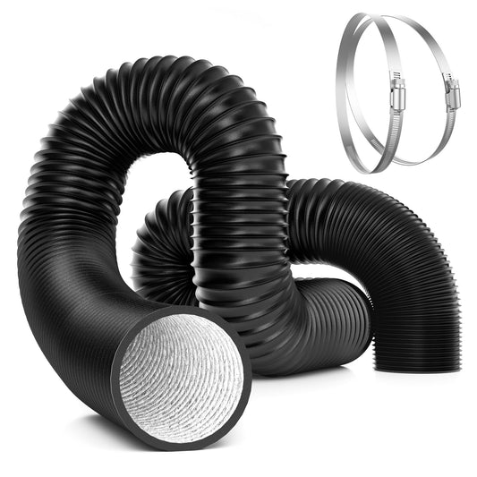 VIVOSUN 4 Inch 25 Feet Flex Air Aluminum Duct for Ventilation, 2 Clamps Included, Long Heavy-Duty Multi-Layer Dryer Hose Vent Kit, Duct Fan Systems