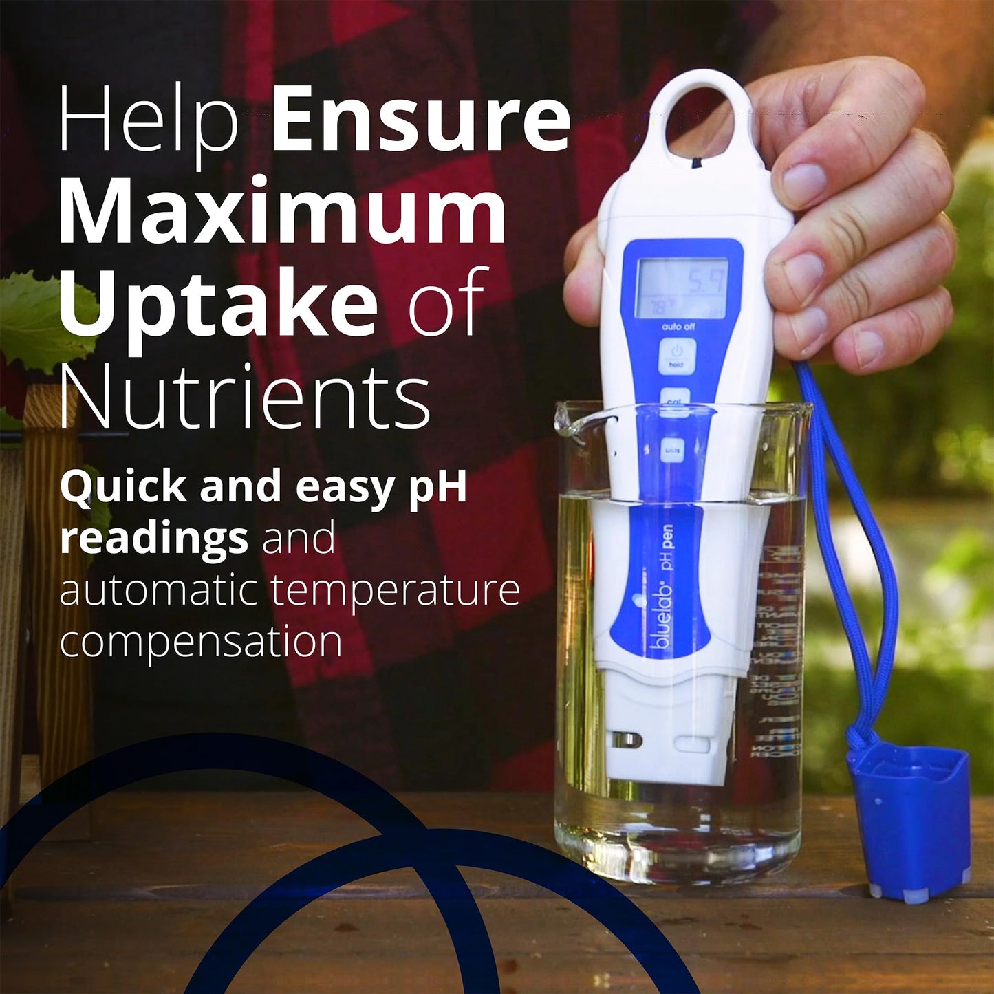 bluelab pH Pen - ± 0.1 pH Accurate, Durable Double Junction Probe, Waterproof & Floats, Auto Temperature Compensation, Easy Calibration - Made in NZ