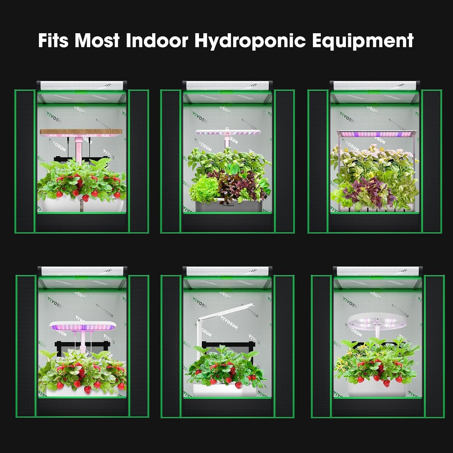 VIVOSUN Small Grow Tent for Aerogarden, Hydroponics Growing System, 20”x14”x21” Highly Reflective Mylar Indoor Grow Tent with Sealed Bottom Design, Ventilation Window and Cable Hole Port