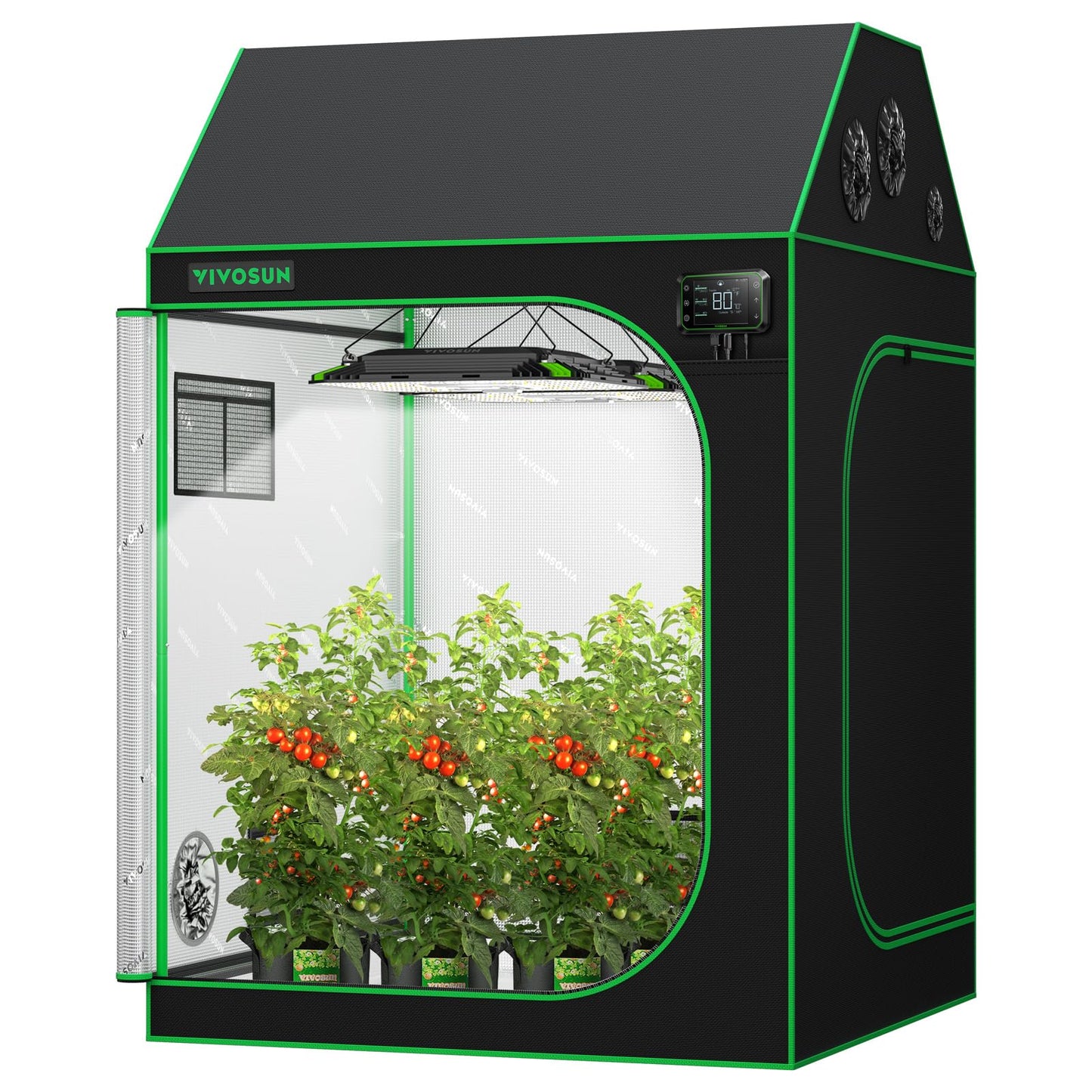 VIVOSUN R846 4x8 Grow Tent, 96"x48"x72" Roof Cube Tent with Observation Window and Floor Tray for Hydroponics Indoor Plant for VS4000/VSF4300