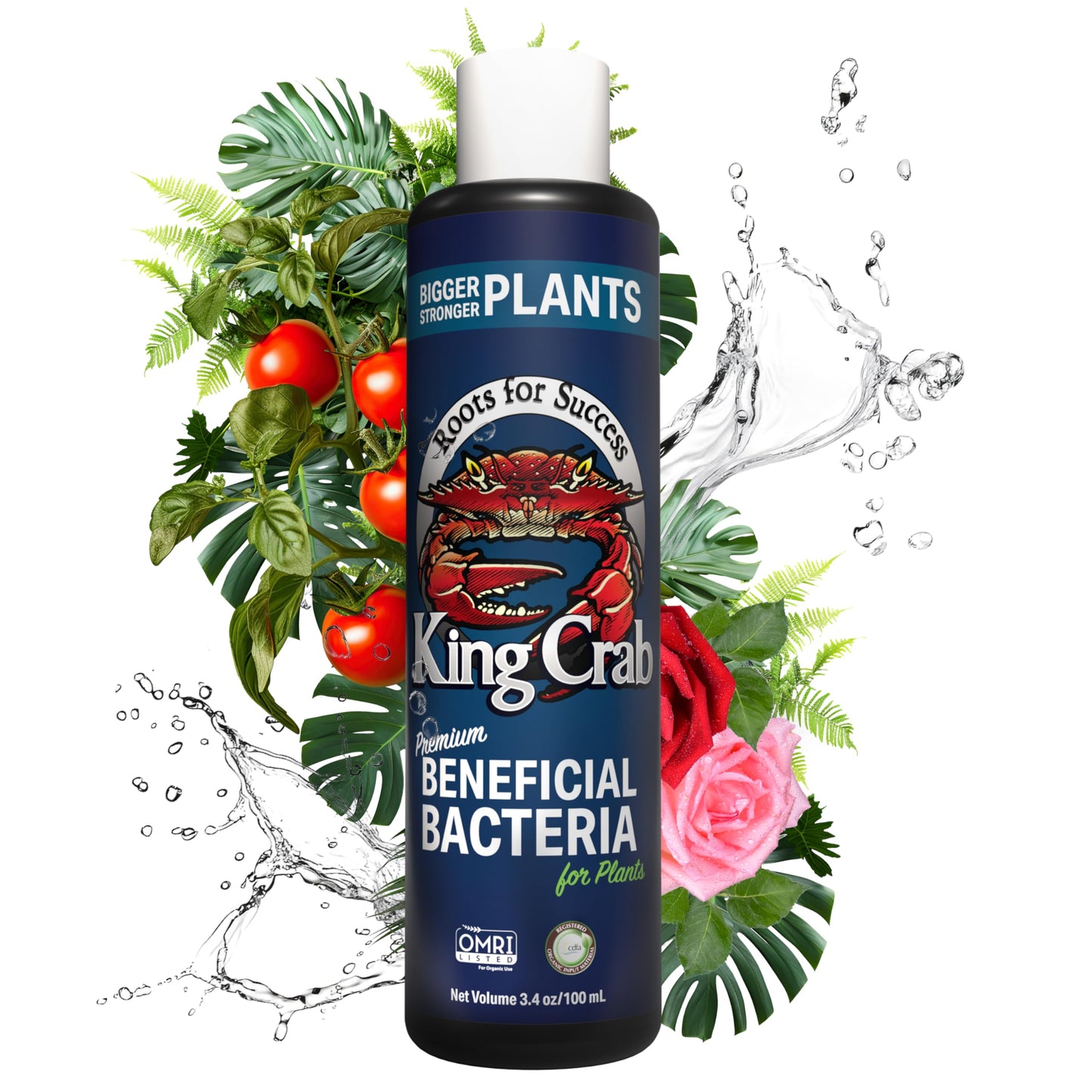 King Crab Instant Compost Tea, Root Stimulator for Plants, Ultra Concentrated OMRI Organic Bacteria, 275 Million Organisms per ml, Roses, Tomatoes, Houseplants, Soil Conditioner, Soil Microbes