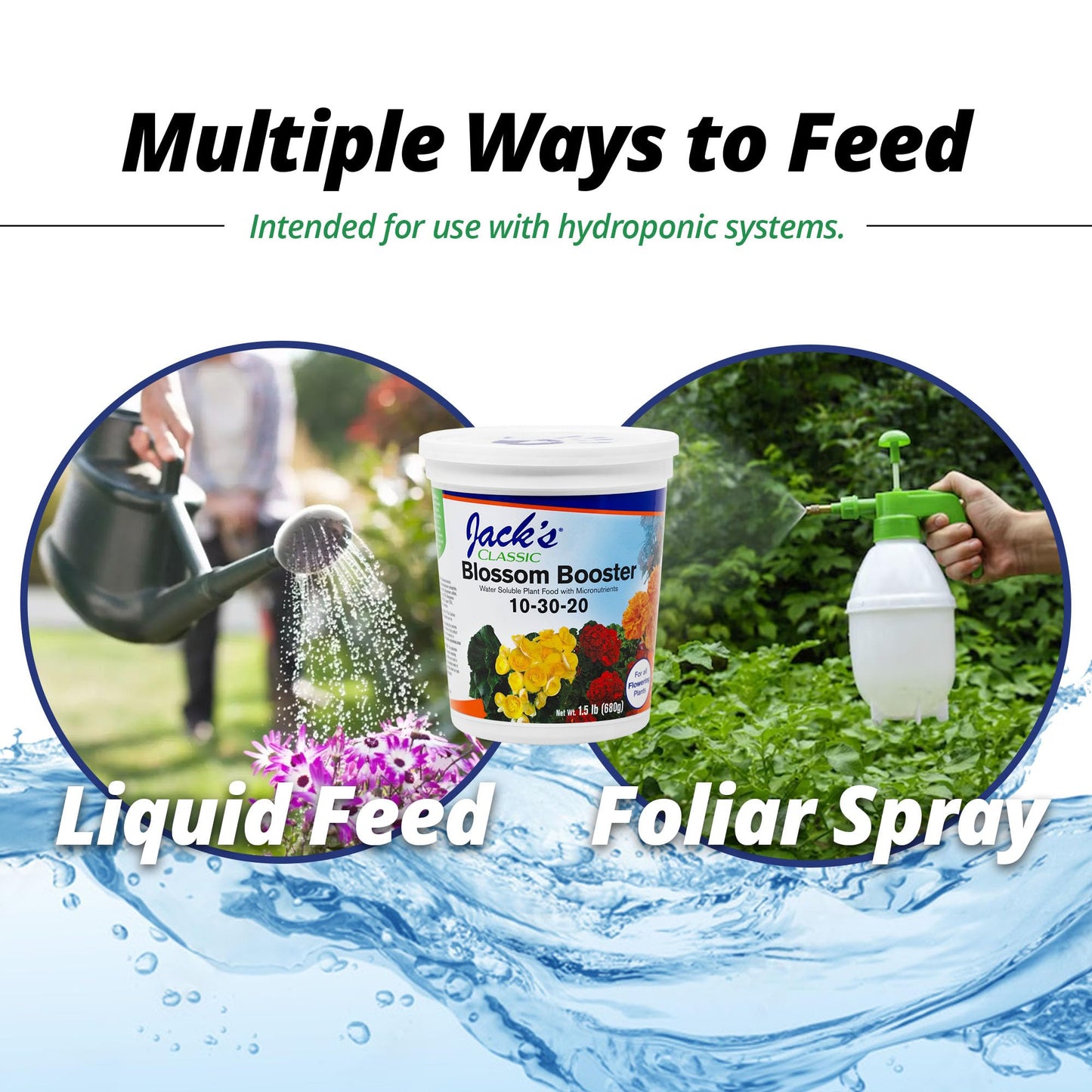 Jack's Classic 10-30-20 Blossom Booster Water-Soluble Fertilizer with Micronutrients for Increasing Color and Quantity of Blooms in Flowering Plants, 8oz