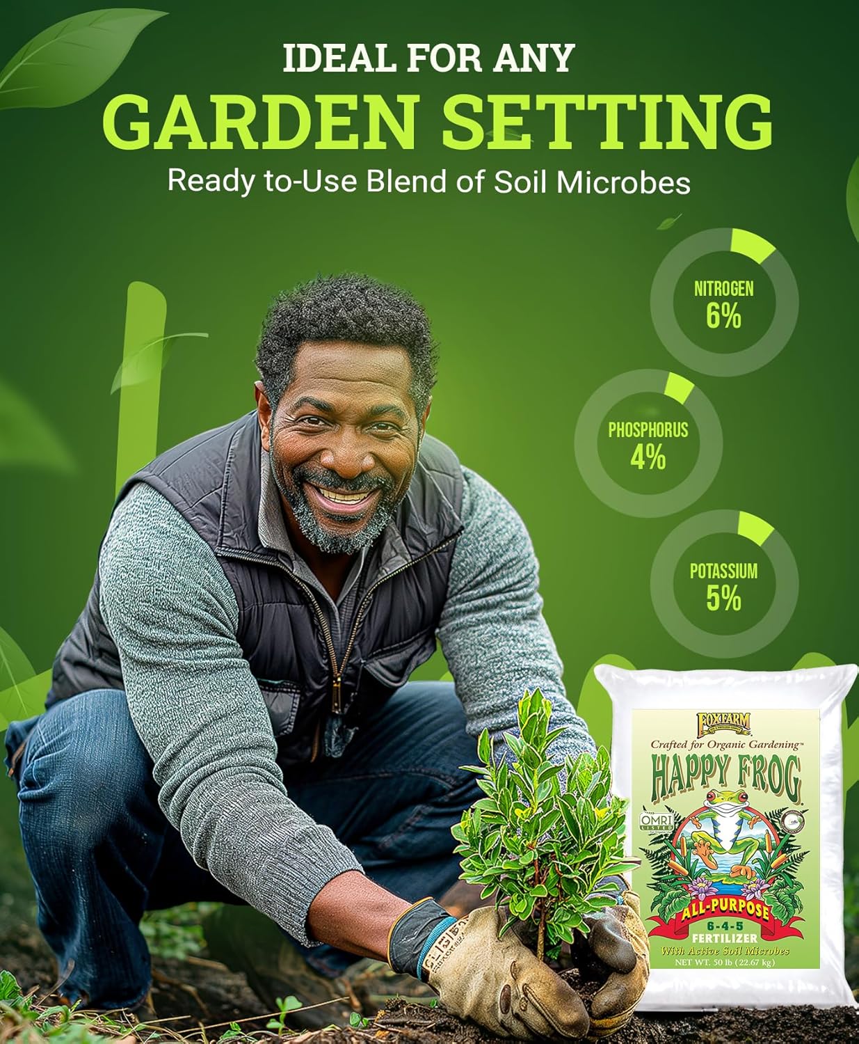 FoxFarm Happy Frog All Purpose Fertilizer 50 lb Bag