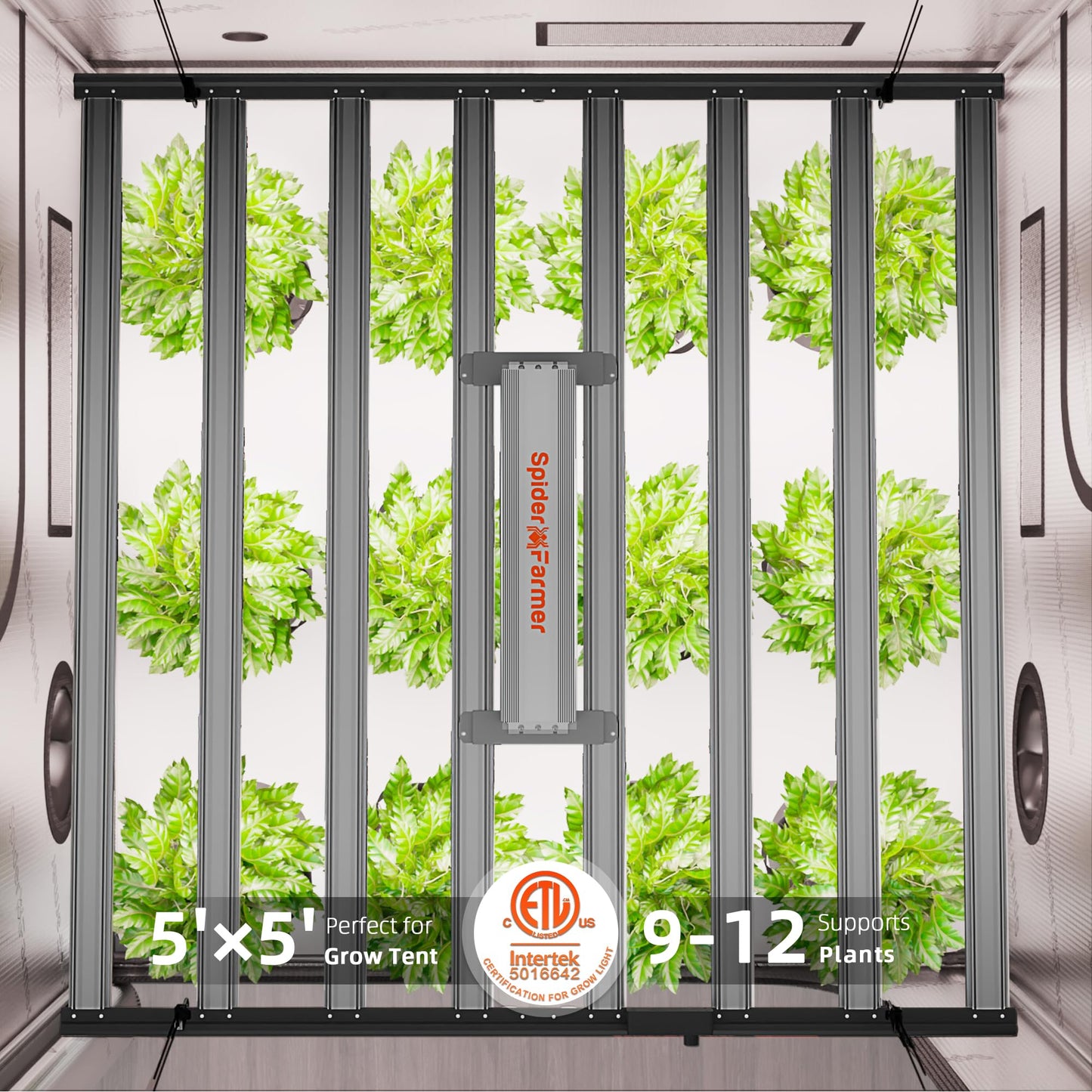 Spider Farmer G1000W Commercial Grade Cost-Effective 1000W LED Grow Lights, 2025 Upgraded App Remote Control, Vertical Farming Co2 Bar LED Growing Lamp, 4x4 & 5x5 Coverage