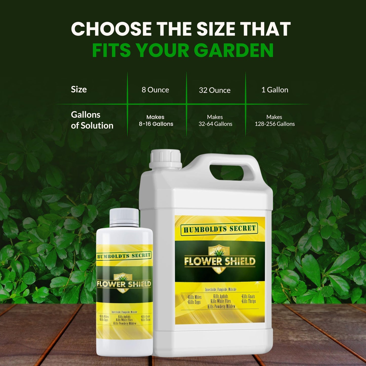 Humboldts Secret Flower Shield | Insecticide, Pesticide, Miticide, Fungicide | Bug Spray for Plants | Spider Mite & Powdery Mildew Control | Indoor & Outdoor | Houseplant & Garden | 8 Ounce