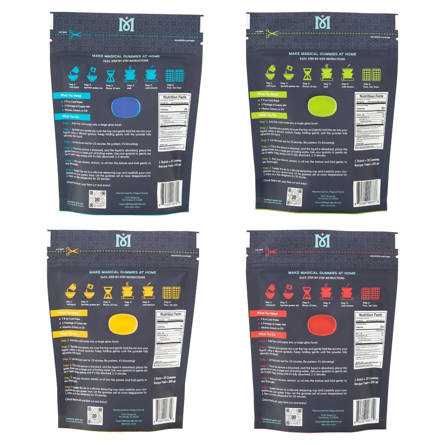 Magical Butter Normal Gummy Mix 4 Pack – Watermelon & Orange – Easy, Warm-Water Candy Mix for Homemade Gummies