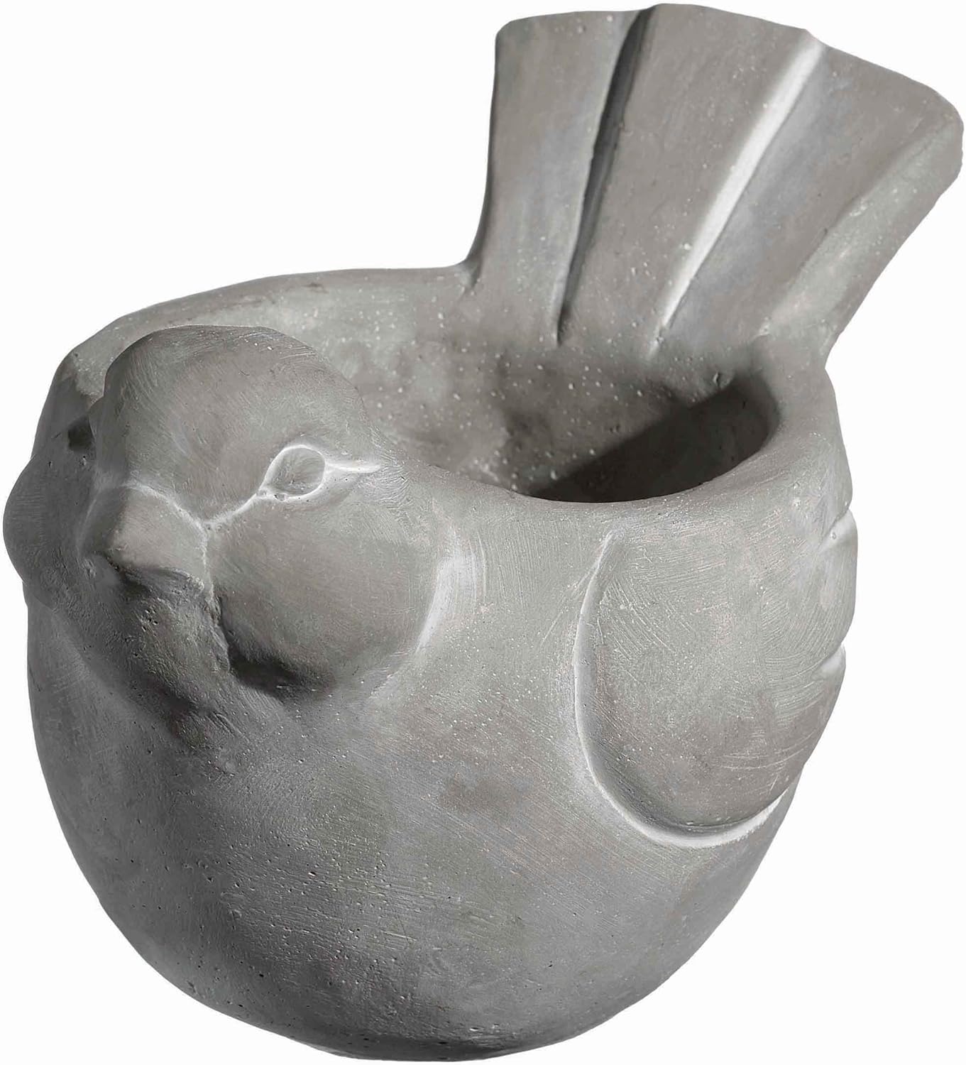 Classic Home and Garden Cement Buddies Animal Planter - Cute Desk Decoration - UV Coated Animal Vase w/Removable Drain Plug - Succulent Planter for Indoor/Outdoor Use (Bird Planter, Natural, Large)