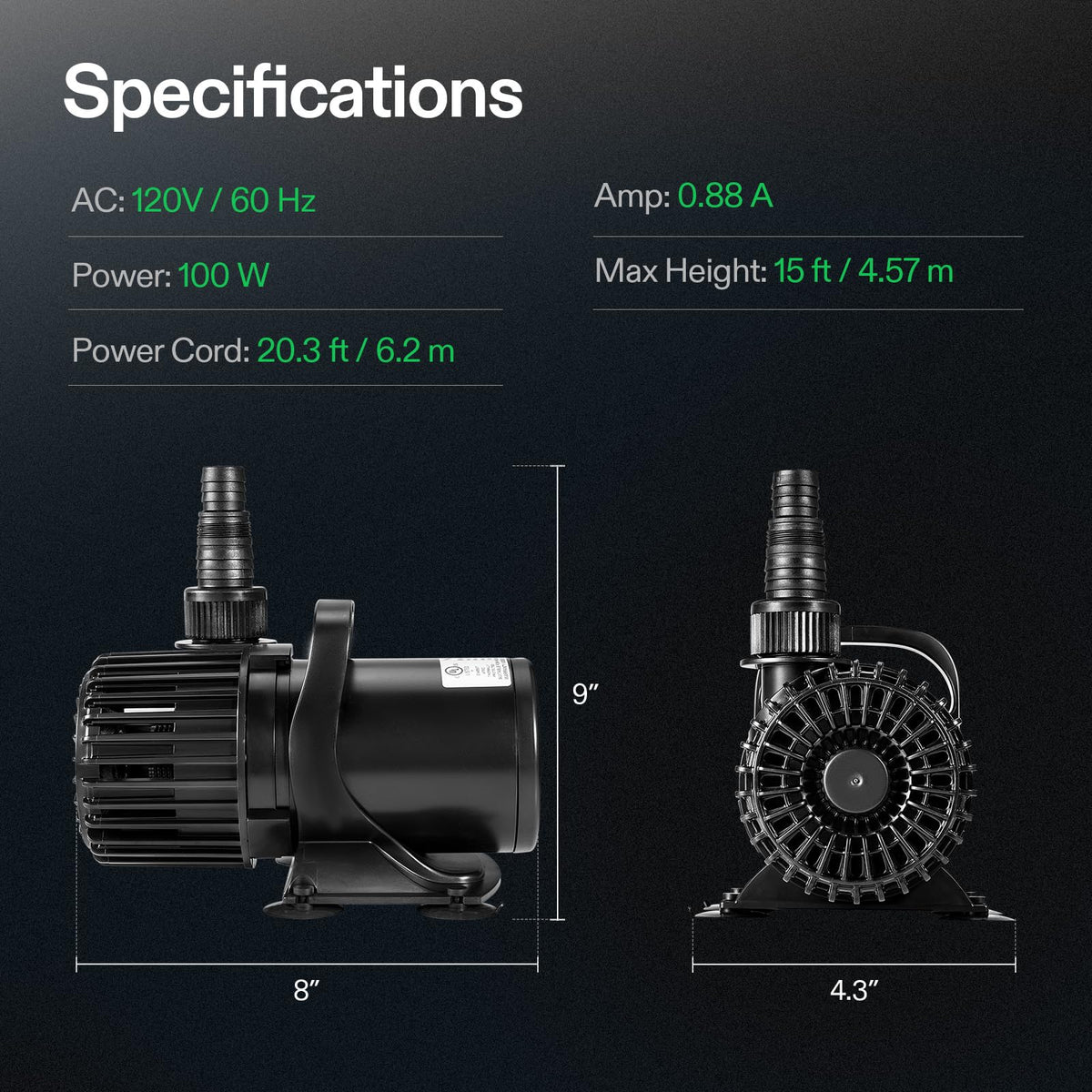 VIVOSUN Submersible Water Pumps, Multiple Flow Options