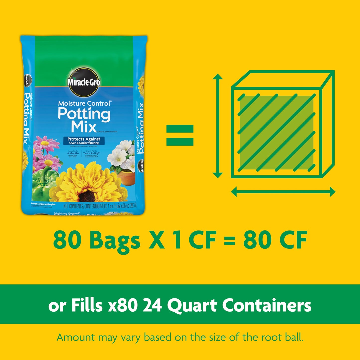 Miracle-Gro Moisture Control Potting Mix, For Container Plants, Protects against Over- and Under-Watering, 8 qt., 2-Pack