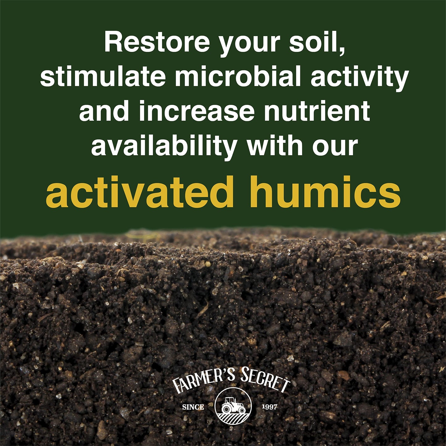 Farmer’s Secret Soil Revitalizer (32oz) - Organic (OMRI Listed) Soil Health Booster - Liquid Compost Soil Amendment - Activated Humic Acid - Liquid Compost Soil Amendment