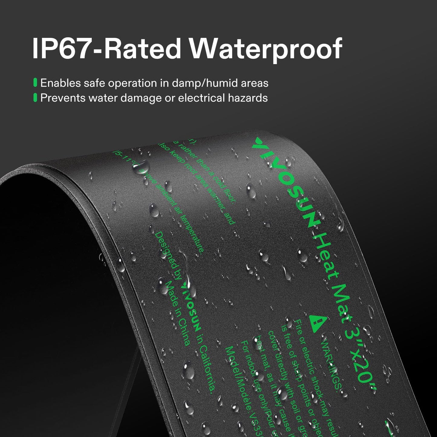 VIVOSUN Durable Waterproof Seedling Heat Mat 10" x 20.75" UL & MET-Certified Warm Hydroponic Heating Pad for Germination, Indoor Gardening, Greenhouse