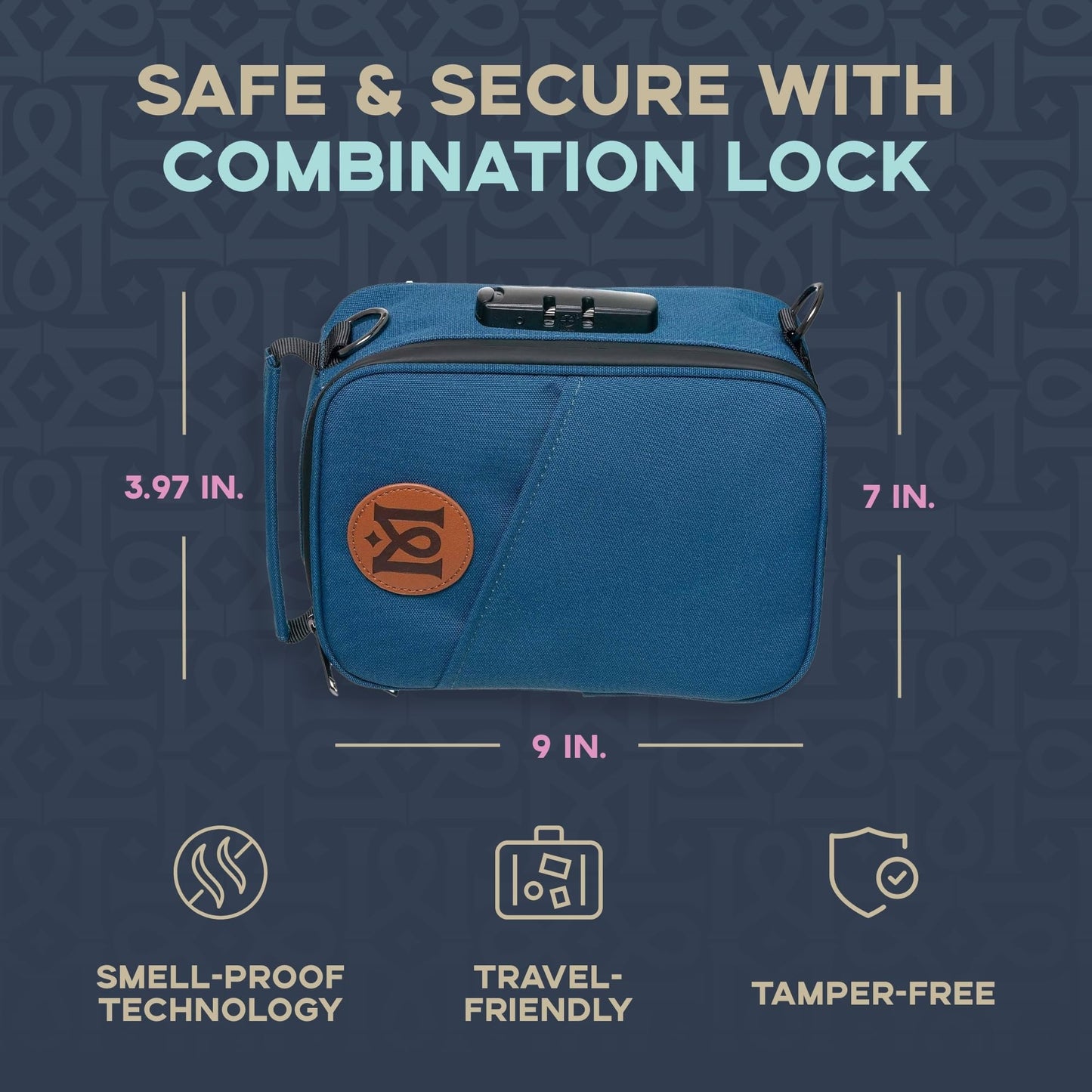 MAGICAL BUTTER Smell-Proof Bag with Combination Lock – Travel Lunch Bag with Tray & Jar – Durable, Portable, Odor-Control Storage Case