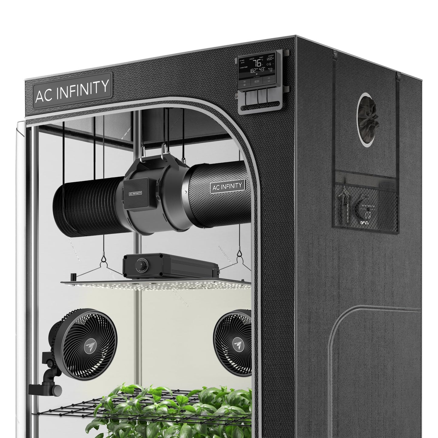 AC Infinity Advance Grow System PRO 5x5, 6-Plant Kit, WiFi-Integrated Grow Tent Kit, Automate Ventilation, Circulation, Schedule Full Spectrum Samsung LM301H EVO Bar LED Grow Light, 2000D Mylar Tent