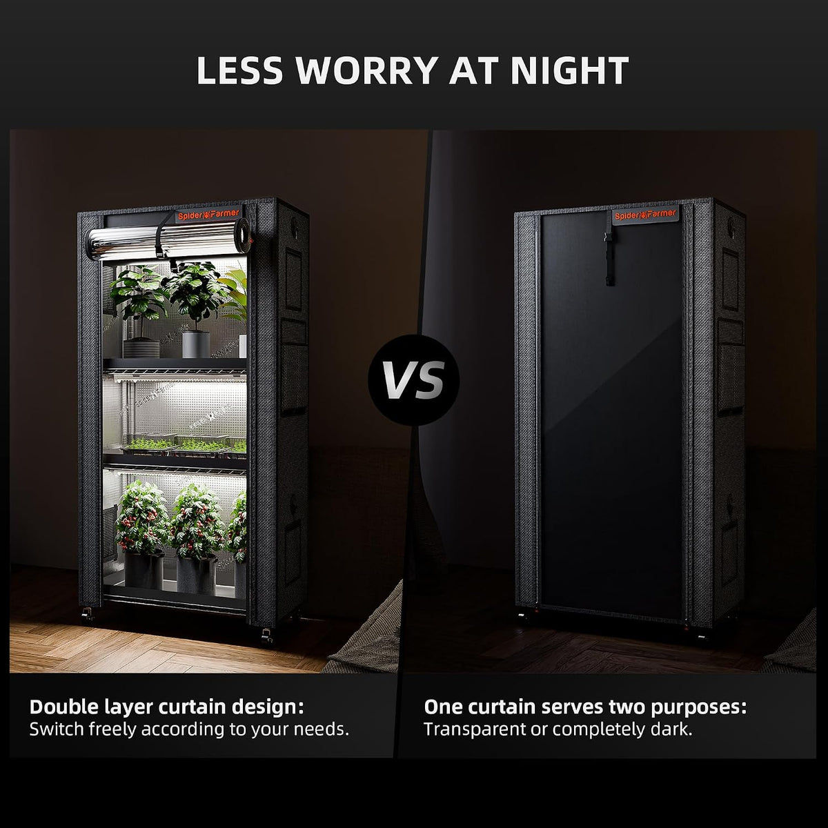 Spider Farmer 4 Tier Plant Stand with Grow Lights Indoor Greenhouse Shelf
