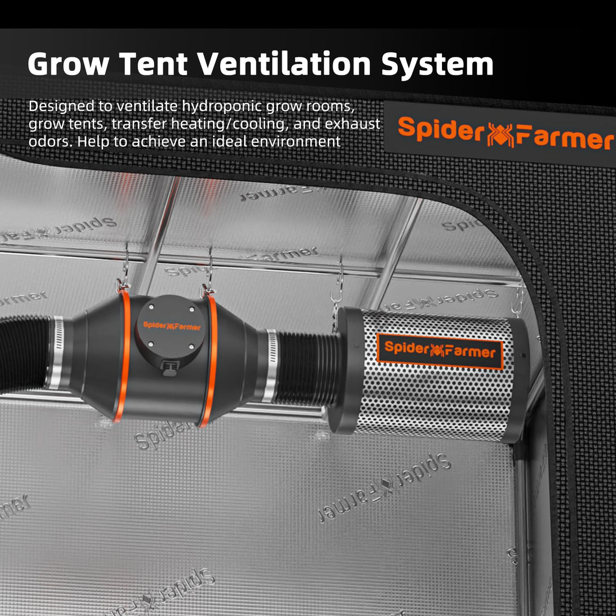 Spider Farmer 3x3x6ft G3000 Complete Grow Tent Kit with GGS AC5 Power Strip