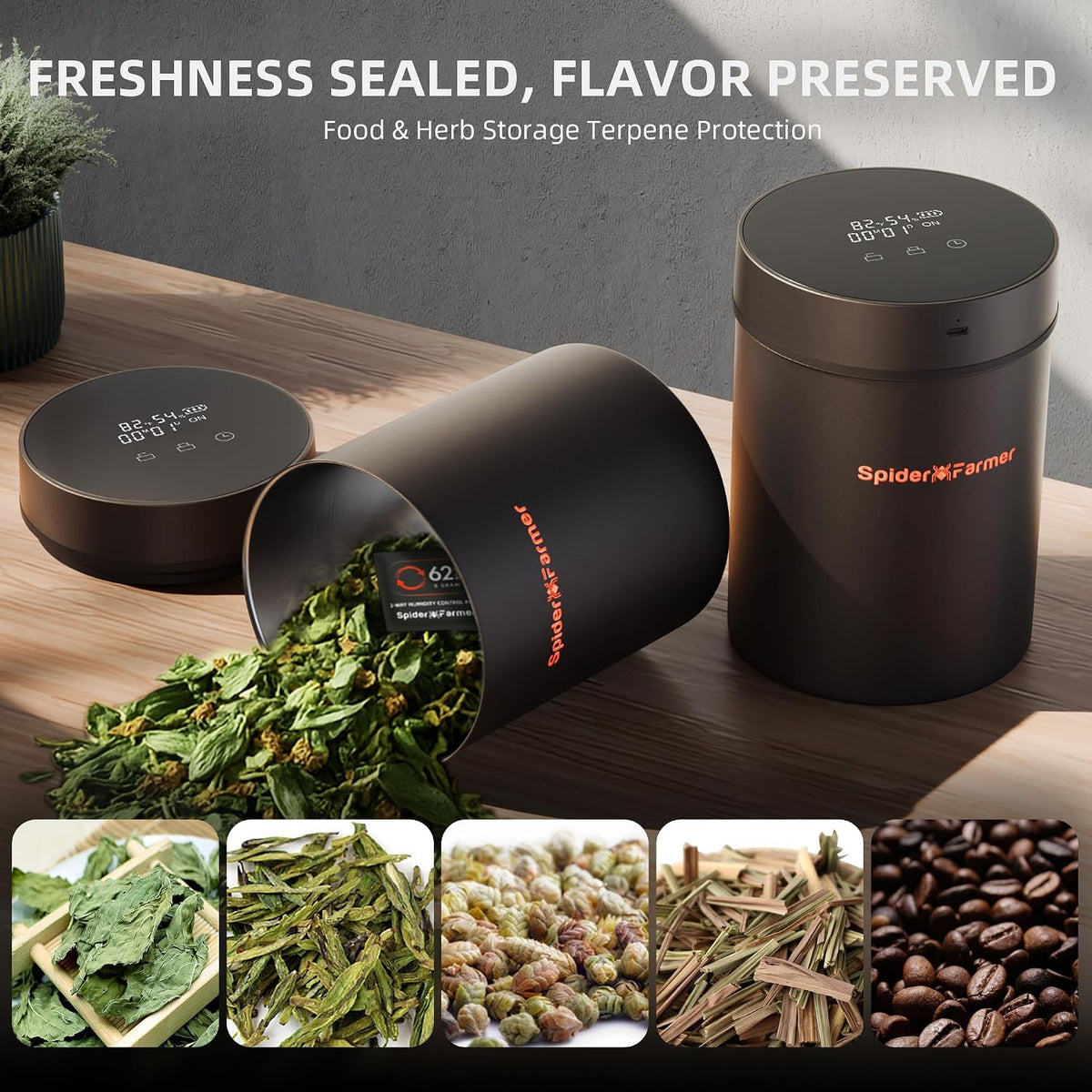 Spider Farmer Smart Curing Jar 2L Vacuum Container for Fresh Storage