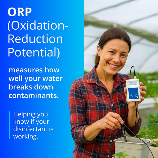 Bluelab ORP Meter – Handheld Oxidation-Reduction Potential (ORP) Tester with Backlit Display, Replaceable Probe & 2m Cable for Water Quality Monitoring