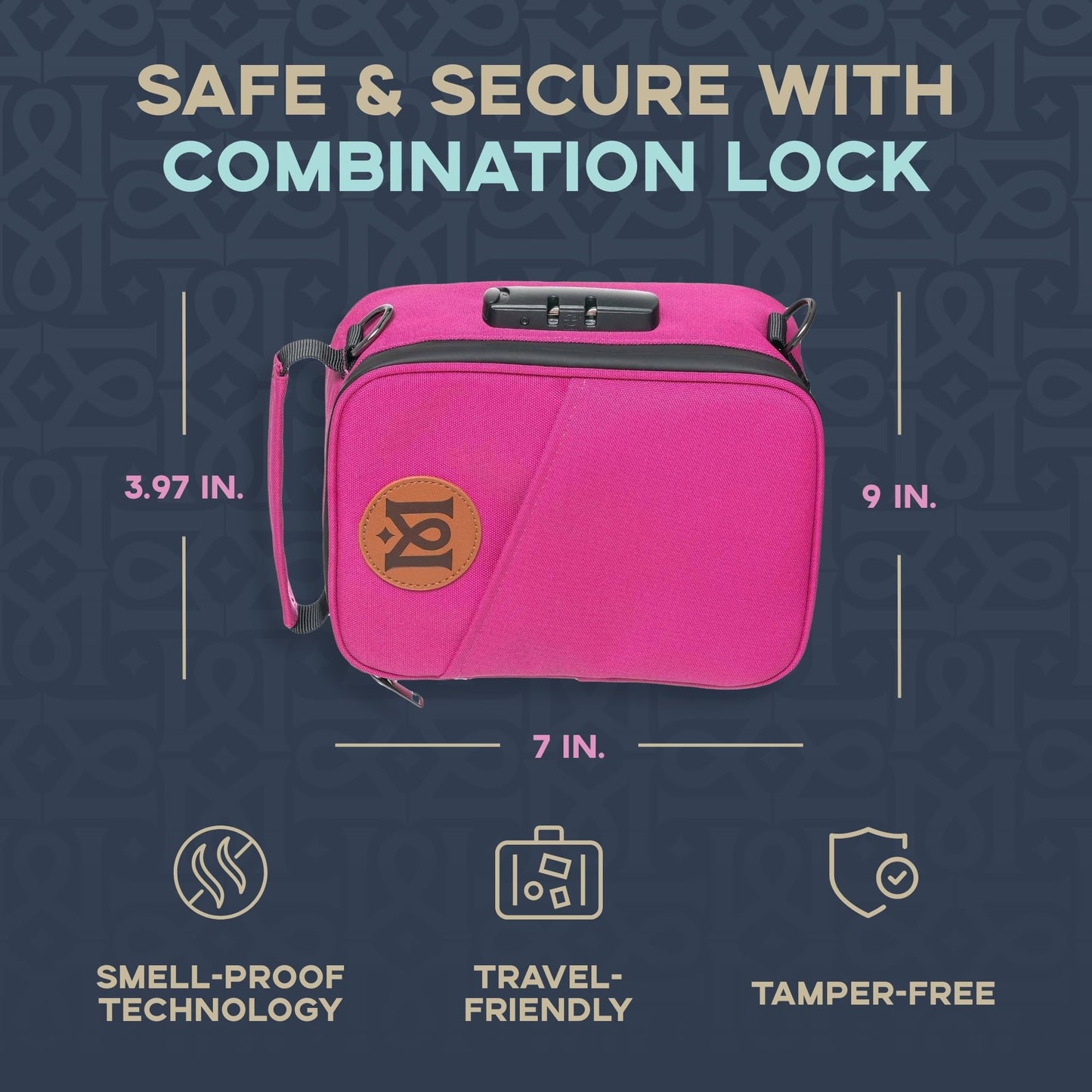 MAGICAL BUTTER Smell-Proof Bag with Combination Lock – Travel Lunch Bag with Tray & Jar – Durable, Portable, Odor-Control Storage Case