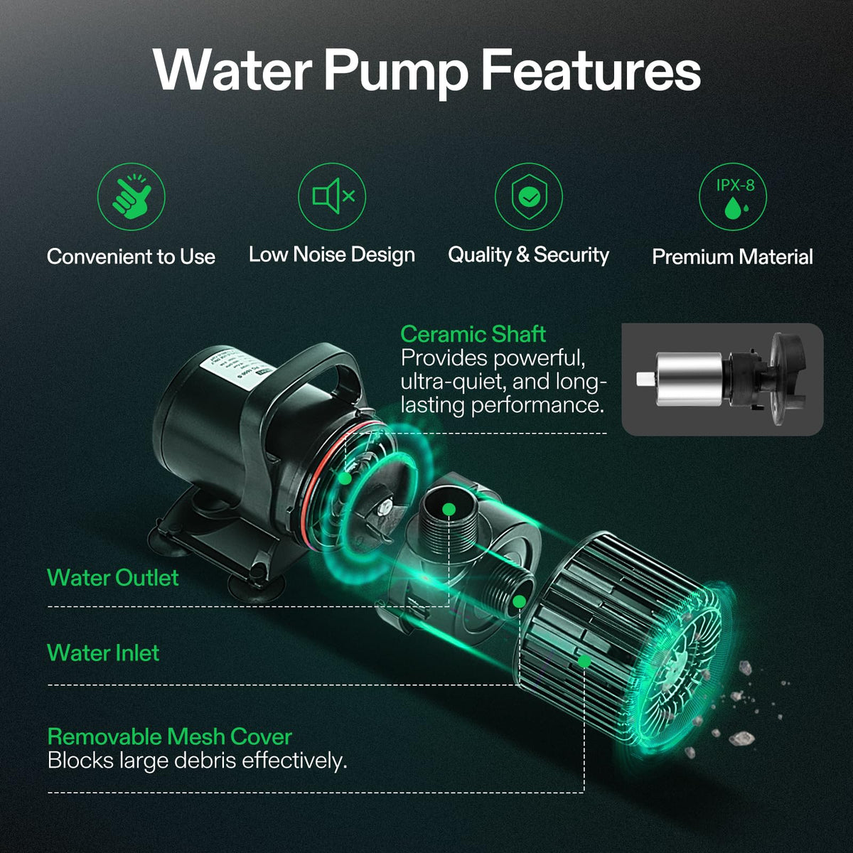VIVOSUN Submersible Water Pumps, Multiple Flow Options