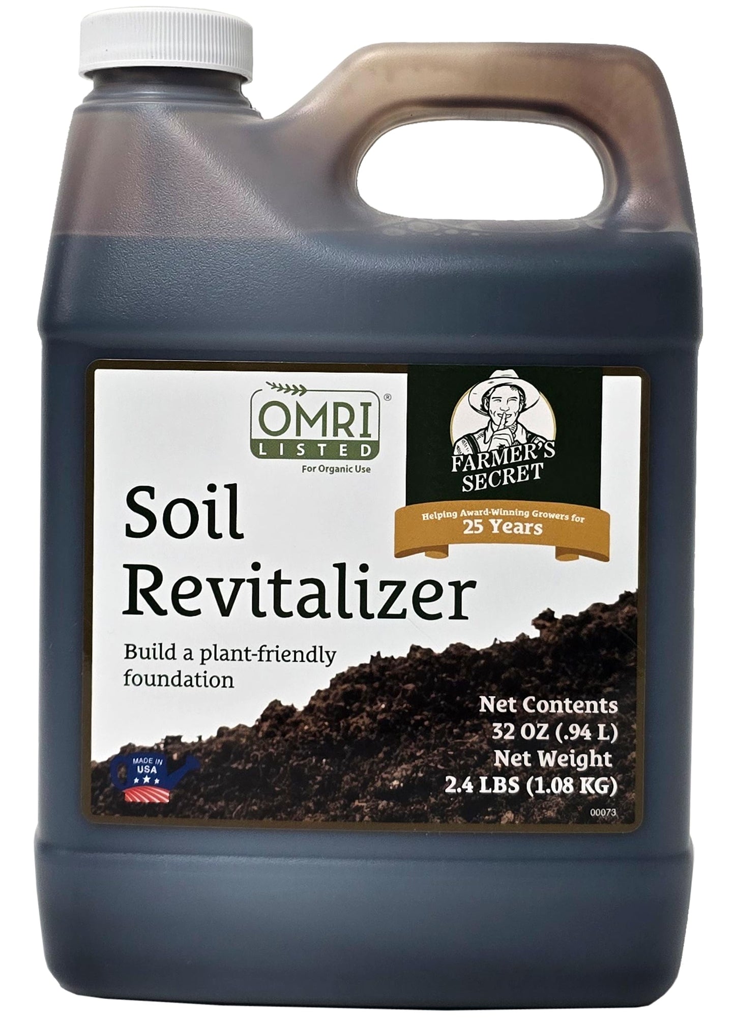 Farmer’s Secret Soil Revitalizer (32oz) - Organic (OMRI Listed) Soil Health Booster - Liquid Compost Soil Amendment - Activated Humic Acid - Liquid Compost Soil Amendment