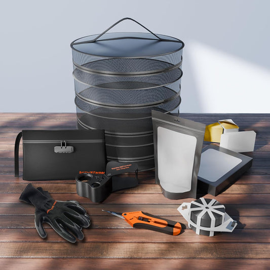 Spider Farmer Grow Tent Accessories Kit 9-in-1 - Indoor Plant Care Tools with Pruning Shears, 30X-60X Magnifier, Drying Rack, Airtight Storage Bags & Gloves for Hydroponics/Indoor Gardening