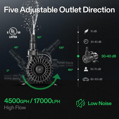 VIVOSUN Submersible Water Pumps, Multiple Flow Options