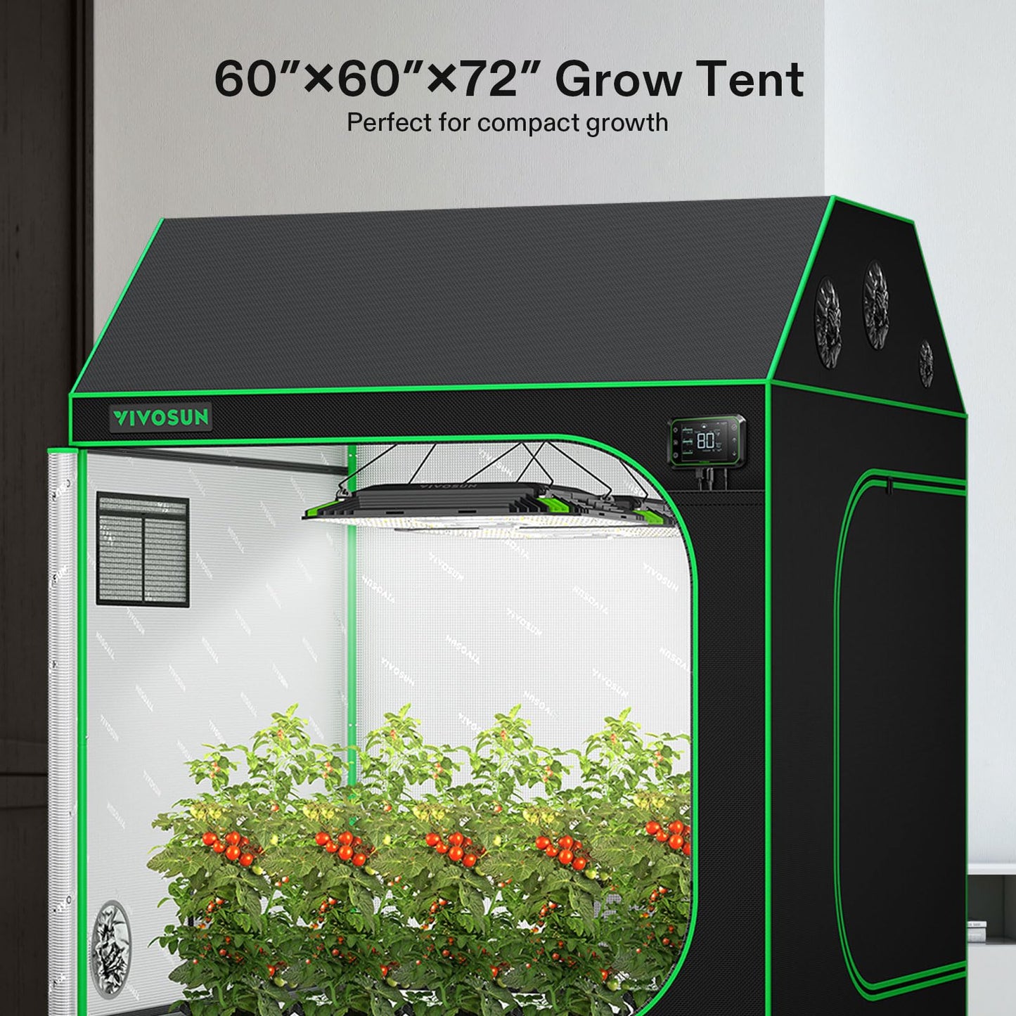 VIVOSUN R846 4x8 Grow Tent, 96"x48"x72" Roof Cube Tent with Observation Window and Floor Tray for Hydroponics Indoor Plant for VS4000/VSF4300