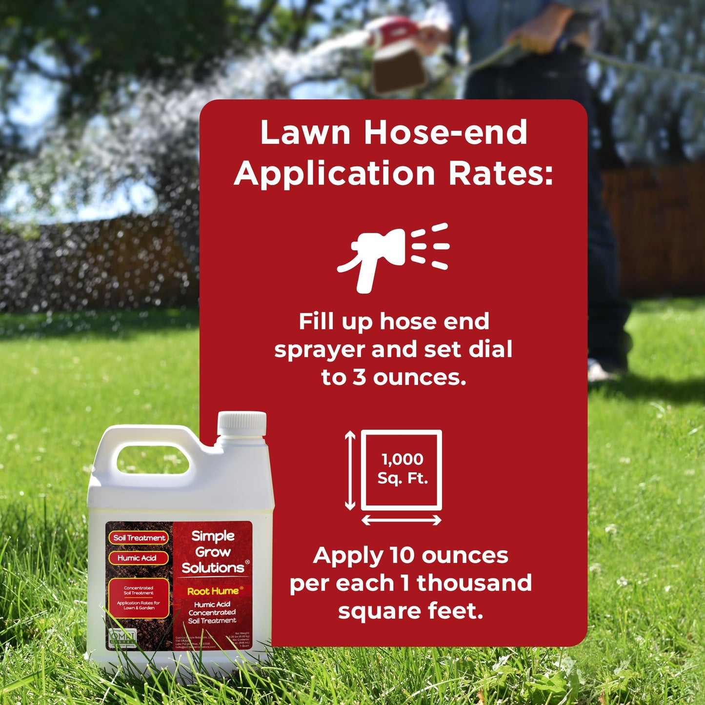 Organic Humic Acid Blend for Lawn and Garden - Root Hume - Concentrated Liquid Soil Conditioner for All Grass Types -Simple Lawn Solutions- OMRI Organic - Use with Fertilizer Program (2.5 Gallon)