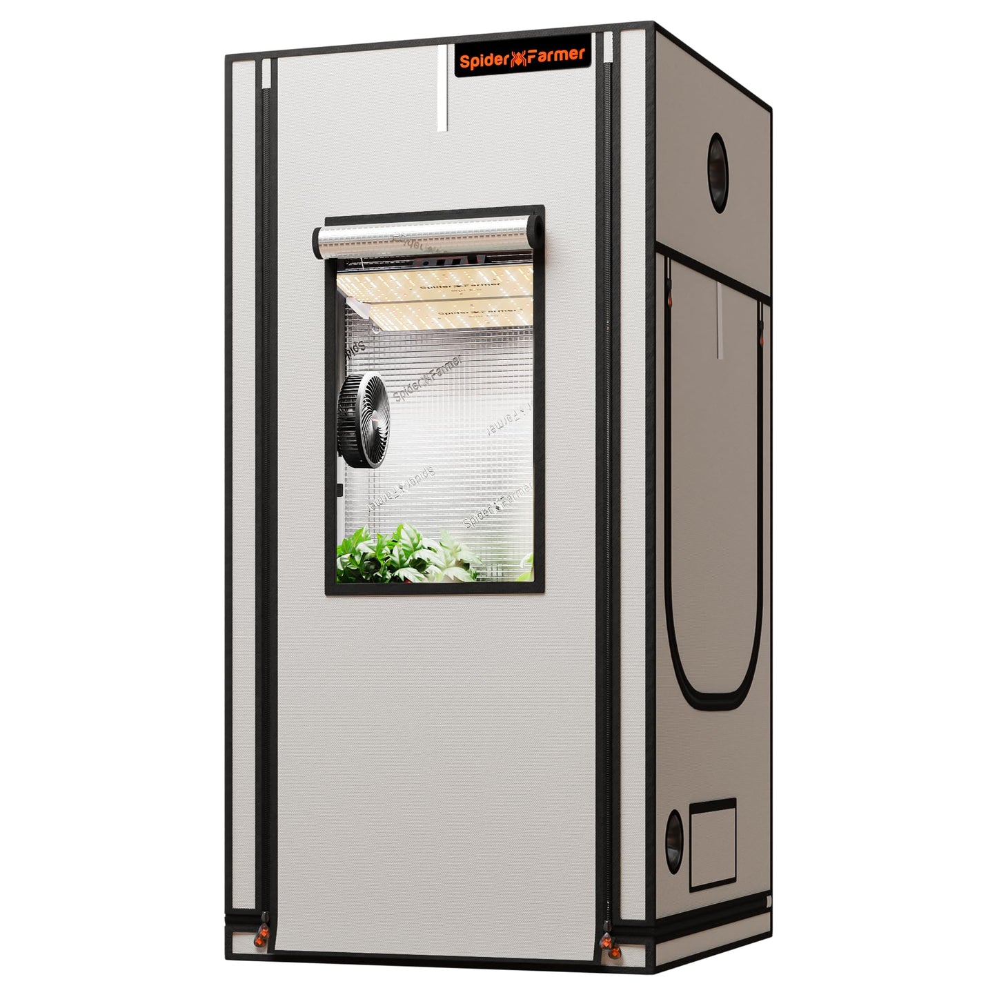 Spider Farmer Pro Series 4.6x2.3x6.6 Grow Tent, 55"x28"x80" with Roll-up Door, Observation Window Floor Tray, 2000D Thicken Mylar Canvas, 4x2 for Hydroponic Indoor Growing for SF2000, SE4500, G4500